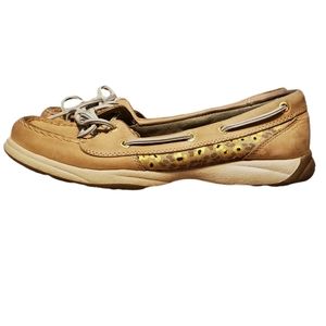 Sperry leapord print topsider boat shoe womens size 8.5 leather